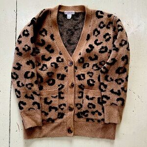 Crewcuts small (6-7) leopard print cardigan